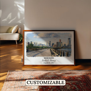 Arte de pared personalizado de Hoboken, cartel de