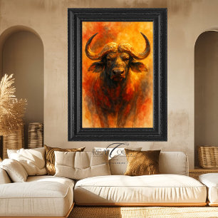 Arte de Pared Pintura en Lienzo Búfalo del Cabo Su