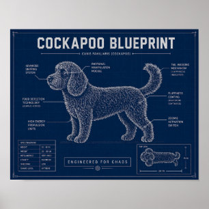Arte de pared plano de Cockapoo Regalo para amante