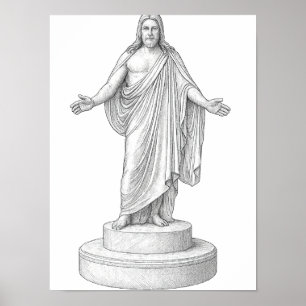 Arte de Pared Poster Dibujo de Línea Christus
