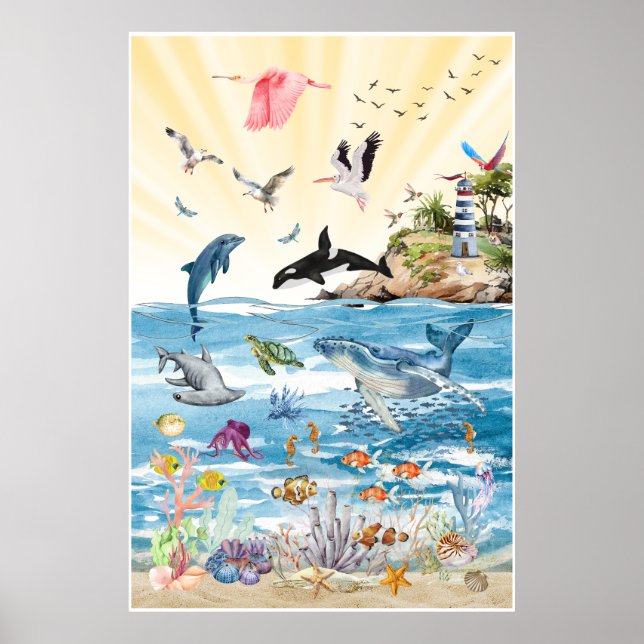 Arte de pared póster La vida salvaje de los océano (Frente)