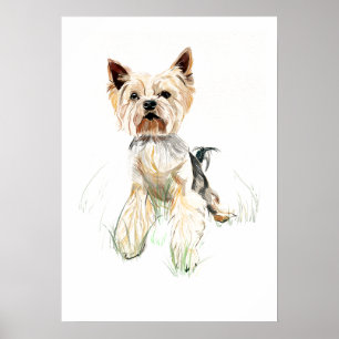 Arte de Pared Poster Yorkshire Terrier – Acuarela
