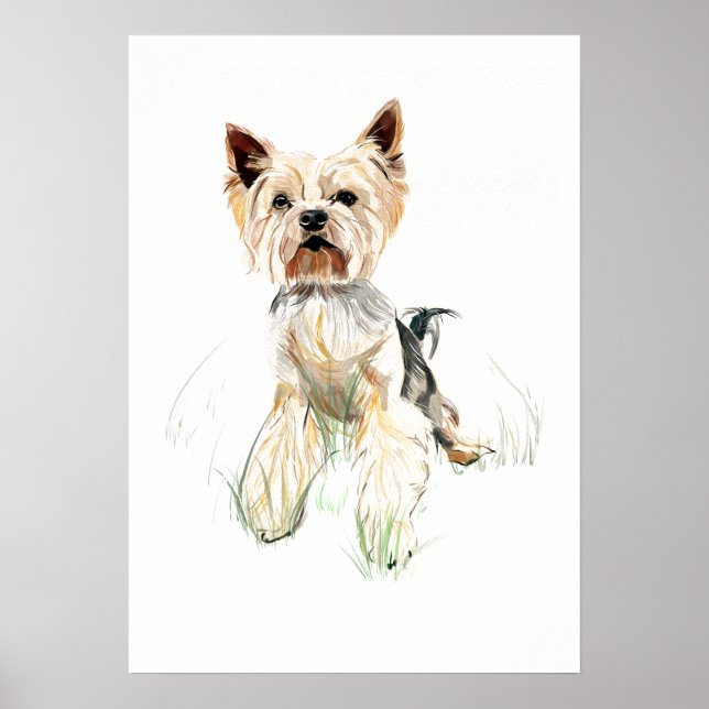 Arte de Pared Poster Yorkshire Terrier – Acuarela (Frente)