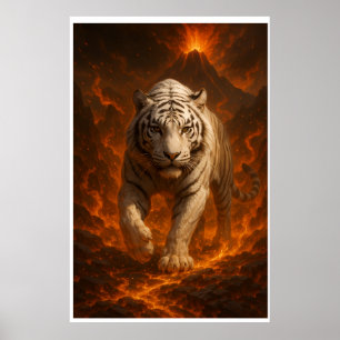 Arte de pared premium Tigre Blanco Volcánico – Ar