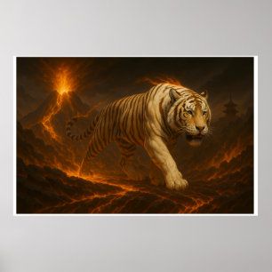 Arte de pared Premium Tigre Blanco Volcánico – Art