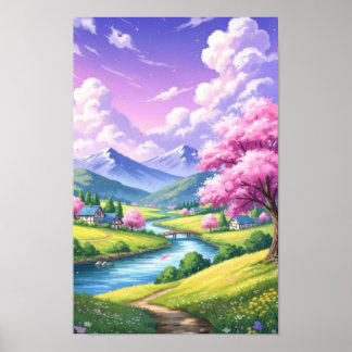 Arte de pared. Pueblo de ensueño