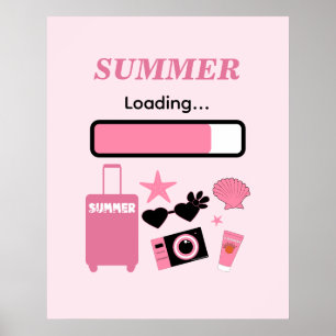 Arte de pared rosa de carga de verano
