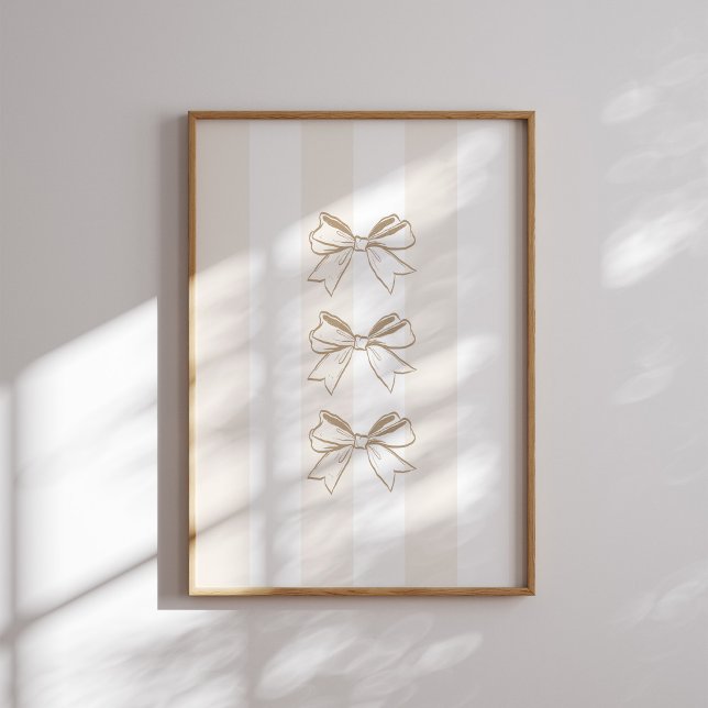 Arte de pared rústico con rayas y lazos neutros al (Subido por el creador)