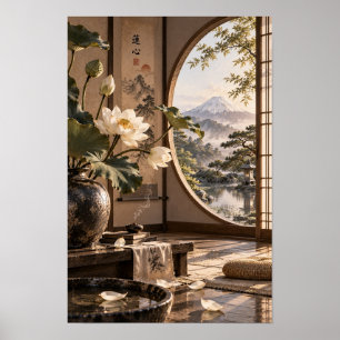 Arte de pared Sala de Té Lotus Jardín Zen Monte Fu