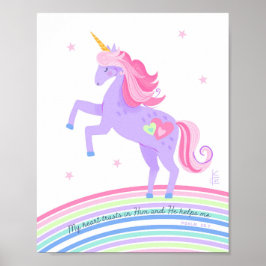 Arte de pared Salmo 28:7 Sueños de Unicornio 3 de 