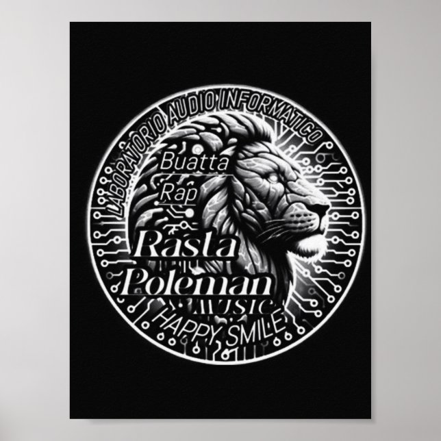 Arte de pared sonora de león (Frente)