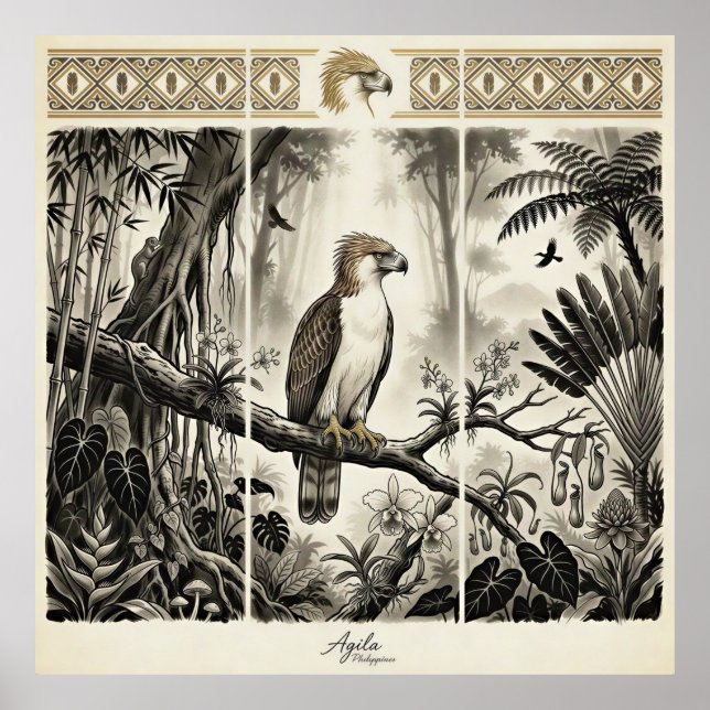 Arte de pared tríptico del águila filipina (Frente)