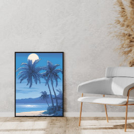 Arte de pared tropical - Un escape costero