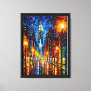 Arte de pared vibrante de la noche de Nueva York