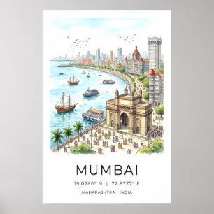 Arte de pared vibrante de Mumbai - Colorida Puerta