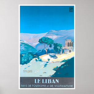 Arte de pared vintage de póster de viaje Líbano Ho