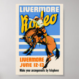Arte de Pared Vintage del Rodeo de Livermore 1933