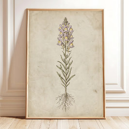 Arte de Pared Vintage Flor de Linaria