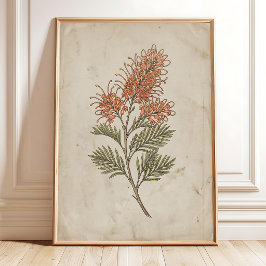 Arte de pared vintage Grevillea boho granja
