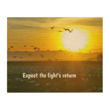 Arte de paredes de madera inspirador, pájaros y so