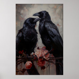 Arte de pareja de cuervo gótico Impresión victoria