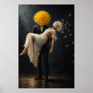 Arte de pareja de dandelios surrealistas