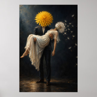 Arte de pareja de dandelios surrealistas