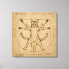 Arte de parodia del Renacimiento del gato vitruvia