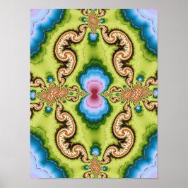 Arte de patrón de dragón fractal psicodélico