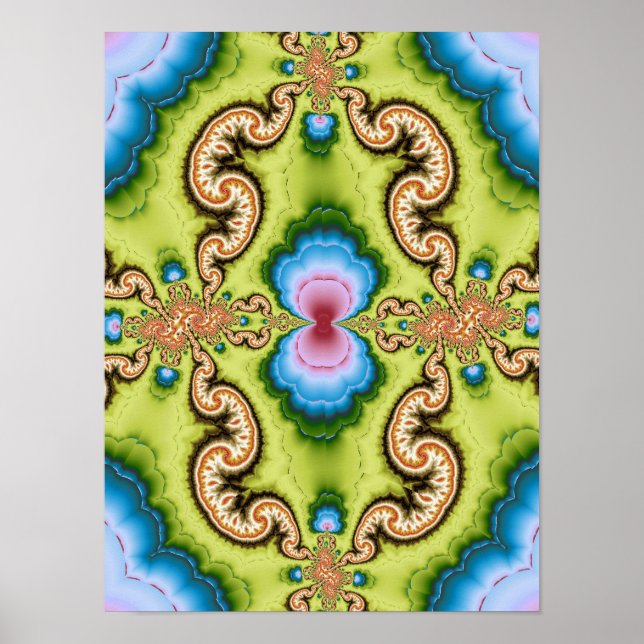 Arte de patrón de dragón fractal psicodélico (Frente)