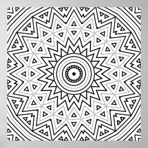 Arte de Patrón de Mandala de Triángulo en Zigzag I