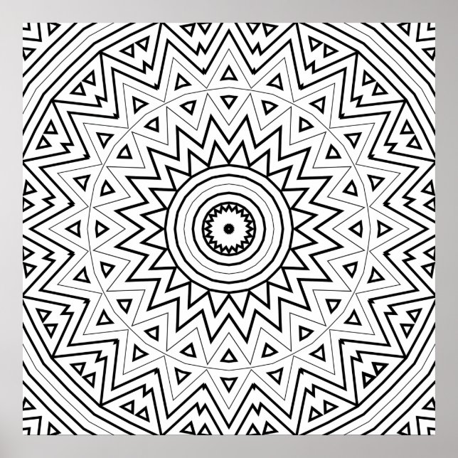 Arte de Patrón de Mandala de Triángulo en Zigzag I (Frente)