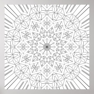 Arte de Patrón de Mandala Geométrico de Estallido