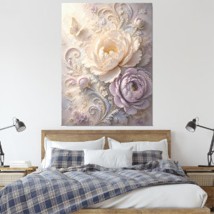 Arte de patrón floral estampado en lavanda soñador