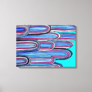 Arte de patrones azules de Ocean Waves