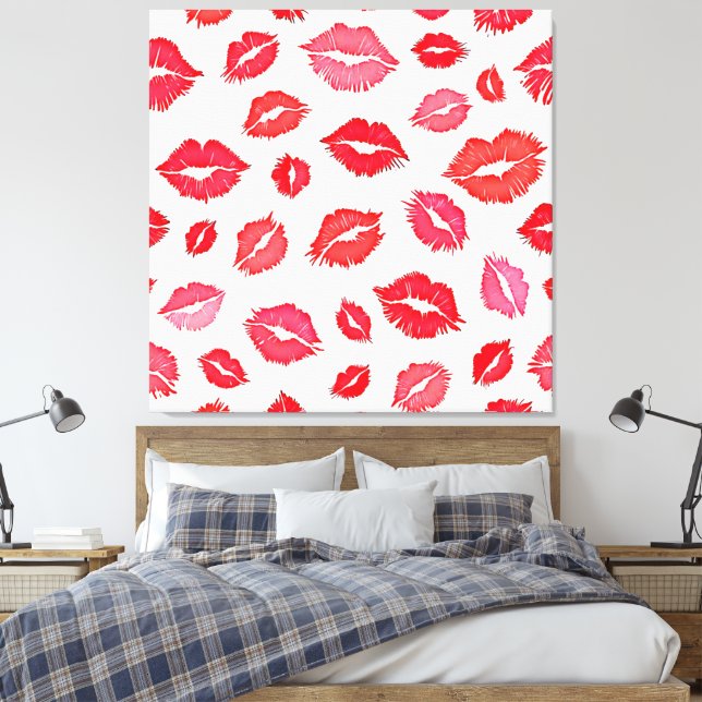 Arte de patrones de labios rojos y rosados (Insitu(Dormitorio))