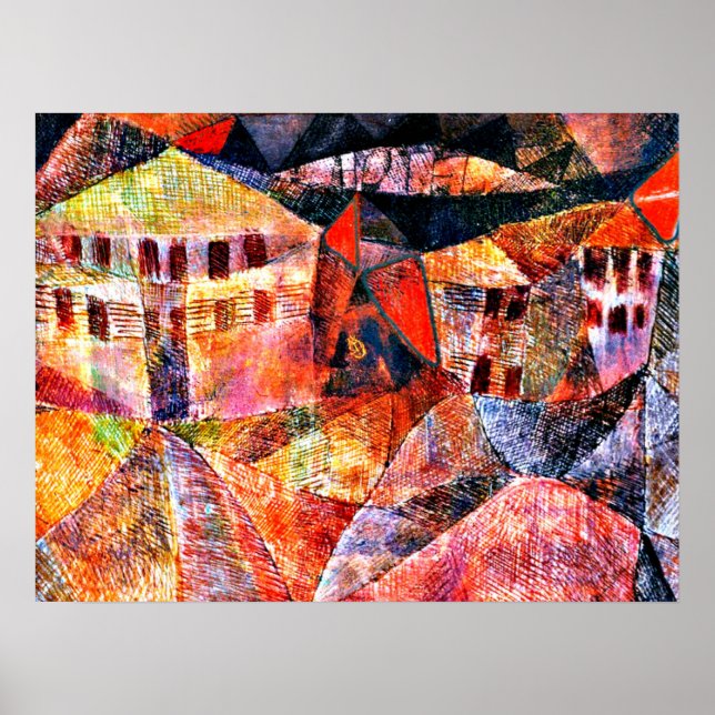 Arte de Paul Klee: El hotel, pintura famosa, (Frente)