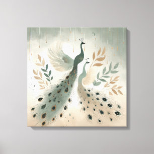 Arte de pavo real colorido elegante – Arte boho de