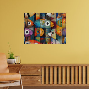 Arte de peces abstractos coloridos