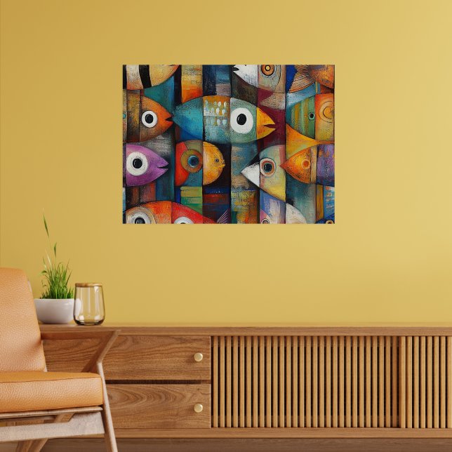Arte de peces abstractos coloridos (Salón 2)