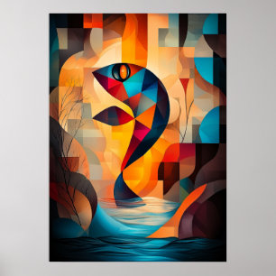 Arte de peces abstractos - Diseño geométrico de la