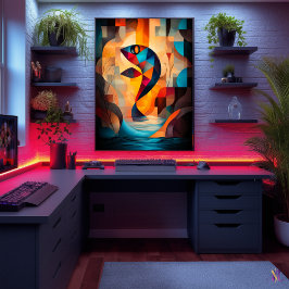 Arte de peces abstractos - Diseño geométrico de la