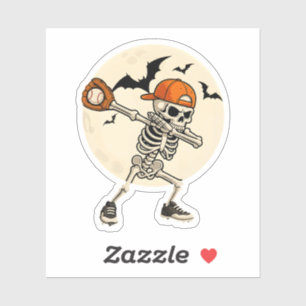 Arte de pegatina de Halloween de béisbol de esquel