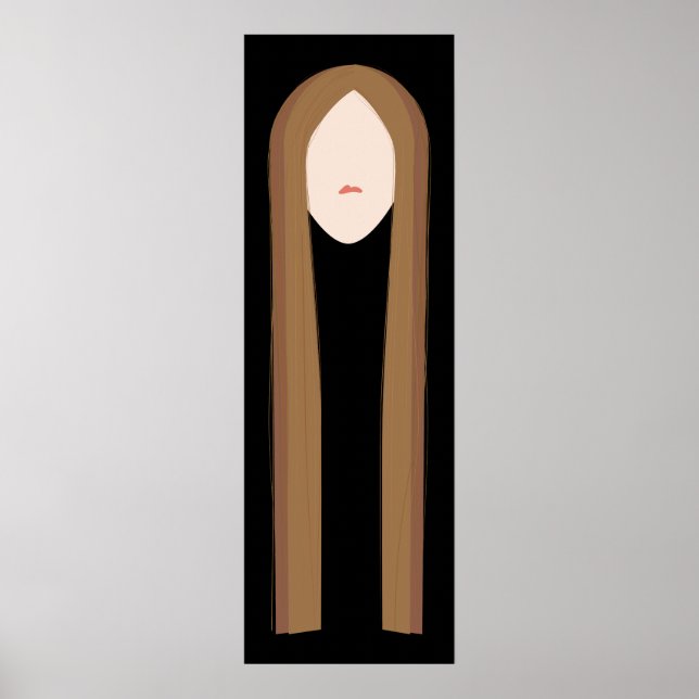 Arte de pelo largo | Retrato minimalista moderno (Frente)