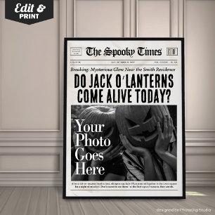 Arte de periódico de Halloween personalizado Jack 