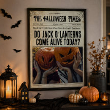 Arte de periódico de Halloween personalizado para