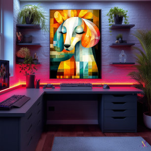 Arte de perro abstracto - Diseño de animal geométr