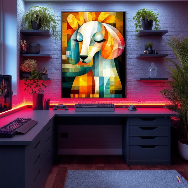 Arte de perro abstracto - Diseño de animal geométr (Subido por el creador)