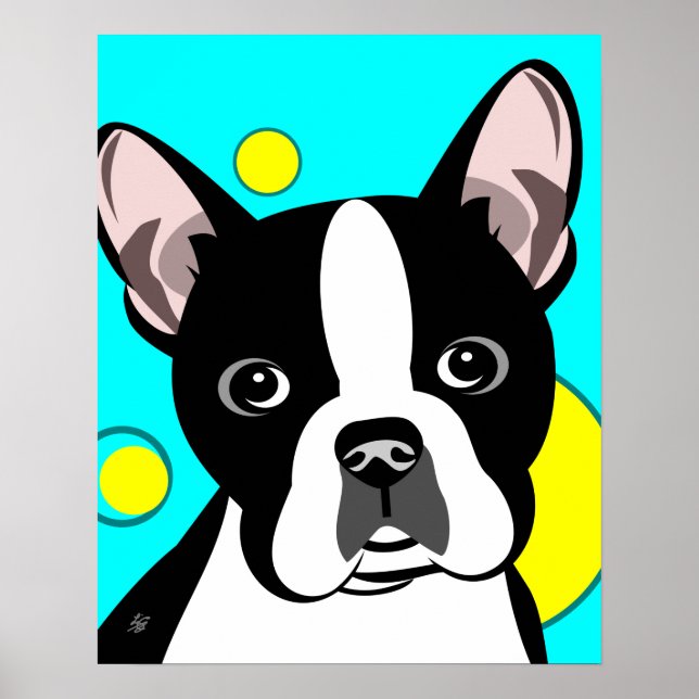 Arte de perro Boston Terrier (Frente)