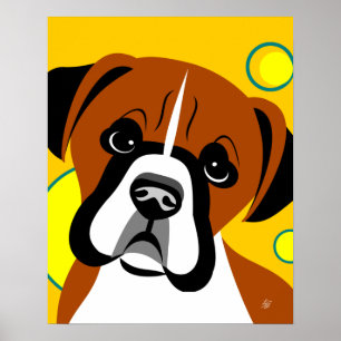 Arte de perro Boxer con cara triste